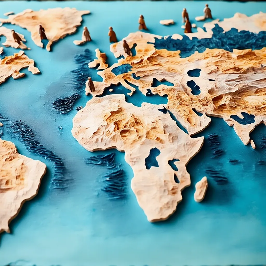 Miniature Humans on a 3D World Map AI Image Generated by iCreat AI AI ...