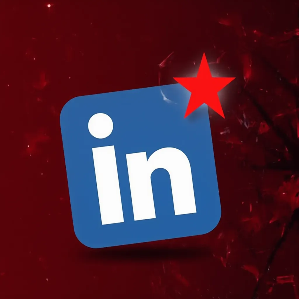 LinkedIn Logo with Red Star AI Image Generated by iCreat AI AI Image ...
