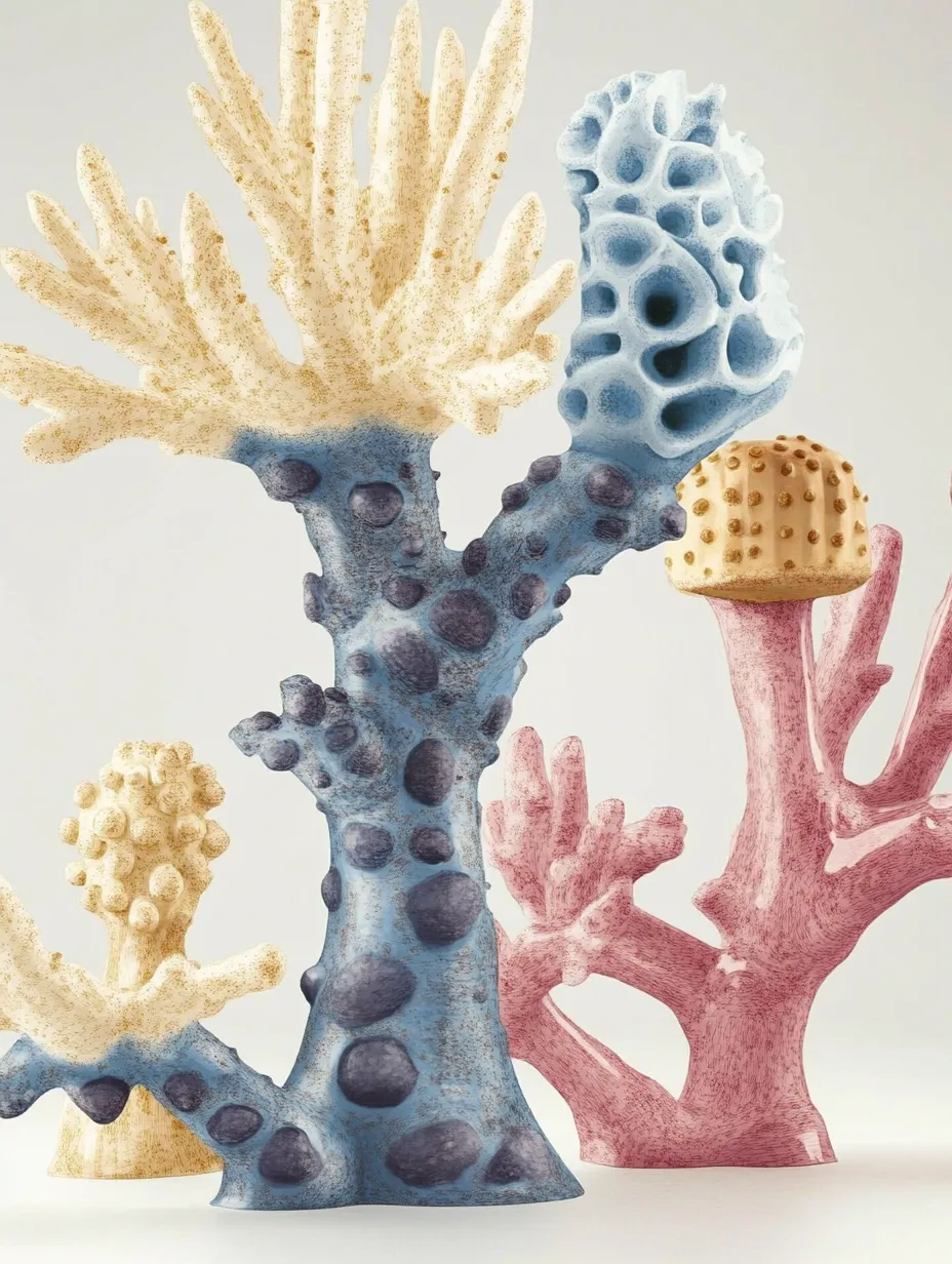 Colorful coral reefs plastic models marine life AI Image Generated by ...