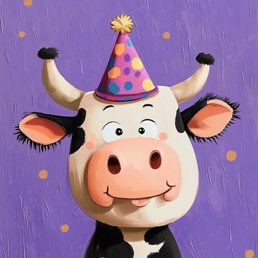 Party Cow cow illustration AI Image Generated by iCreat AI