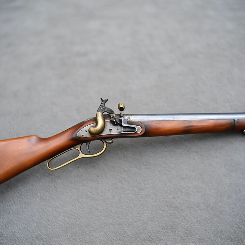 Antique Wooden Rifle Vintage Firearm AI Image Generated by iCreat AI