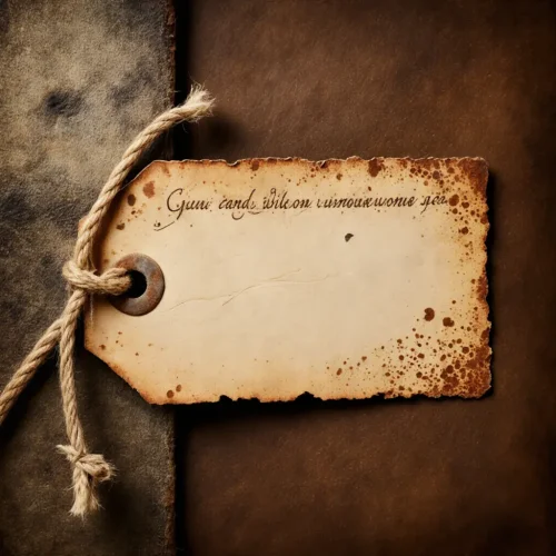 Vintage Tag on Leather