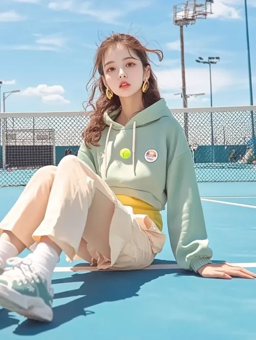 Sunny Tennis Court Look